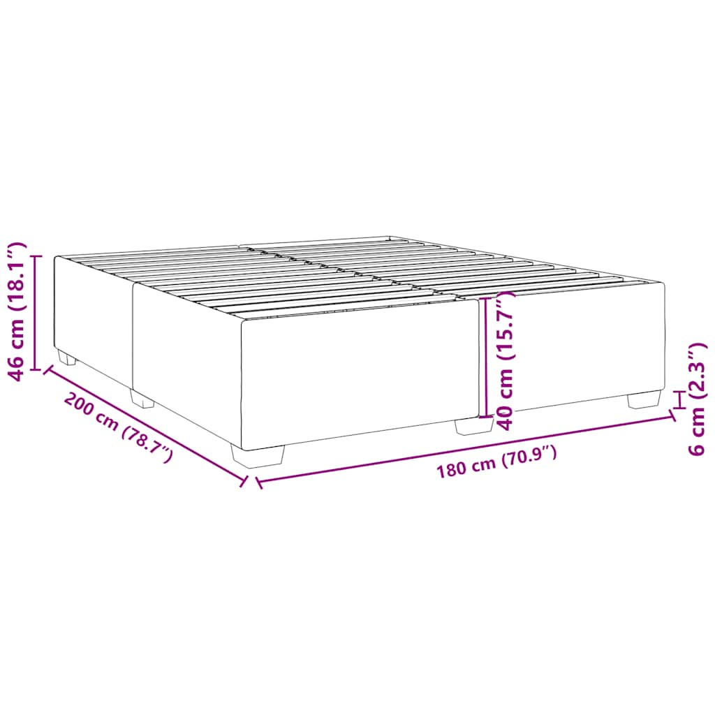 vidaXL Bed Frame without Mattress Dark Grey Super King Velvet