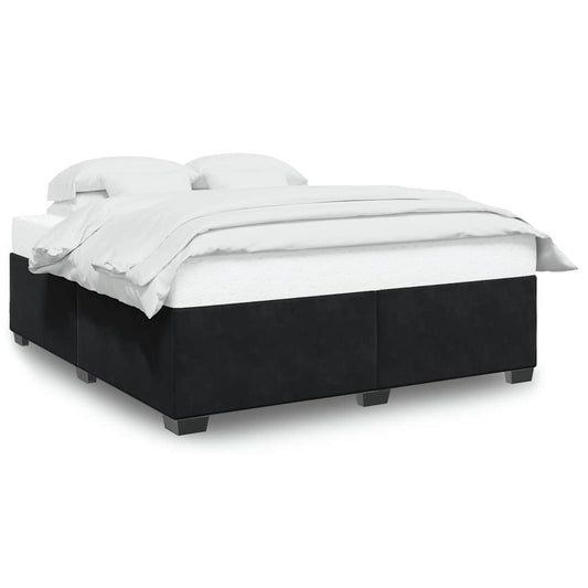vidaXL Bed Frame without Mattress Black Super King Velvet