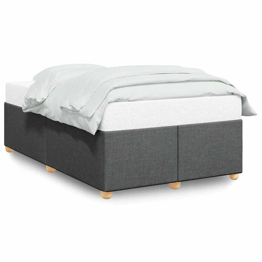 vidaXL Bed Frame without Mattress Dark Grey Double Fabric