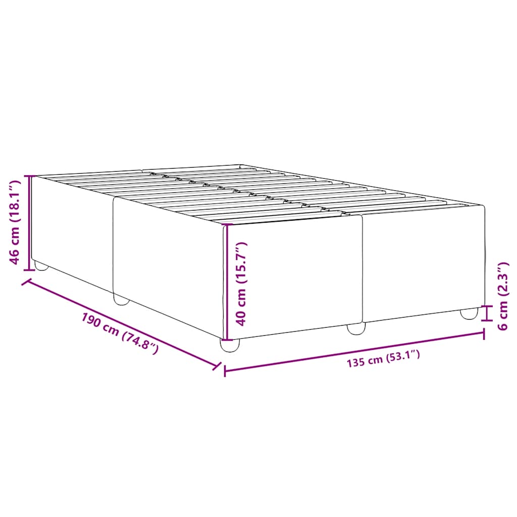 vidaXL Bed Frame without Mattress Dark Grey Double Fabric