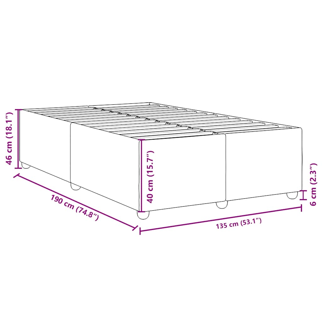 vidaXL Bed Frame without Mattress Black Double Fabric