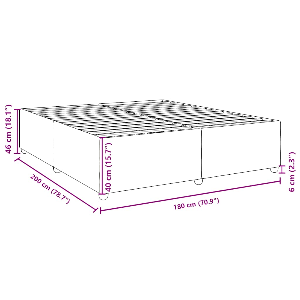 vidaXL Bed Frame without Mattress Dark Grey Super King Fabric