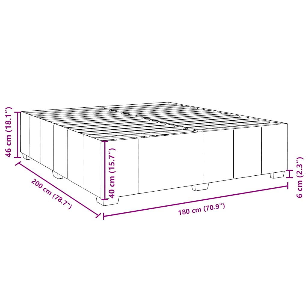 vidaXL Bed Frame without Mattress Black Super King Fabric