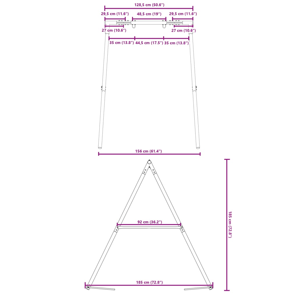 vidaXL Children Swing Frame for Outdoor W 156 x H 185 cm