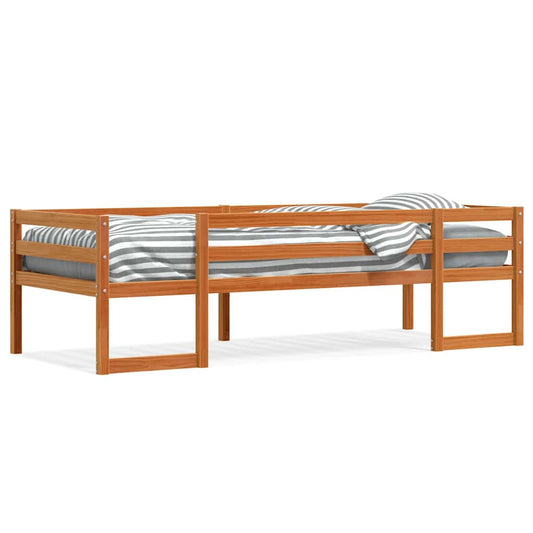 vidaXL Kids' Bed Frame without Mattress Wax Brown 75x190 cm Small Single