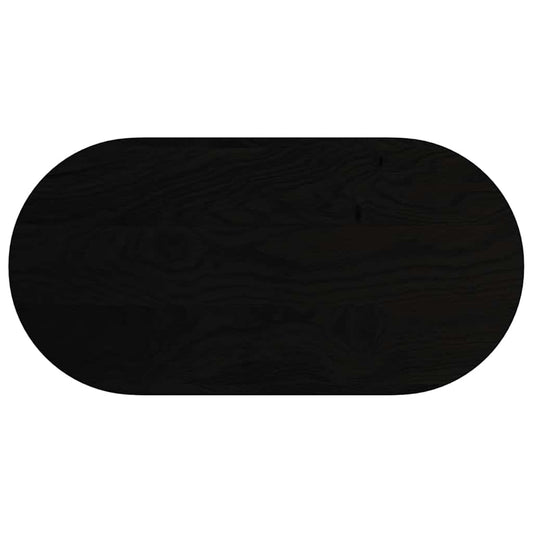 vidaXL Table Top Dark Brown 100x50x4 cm Solid Wood Oak Oval