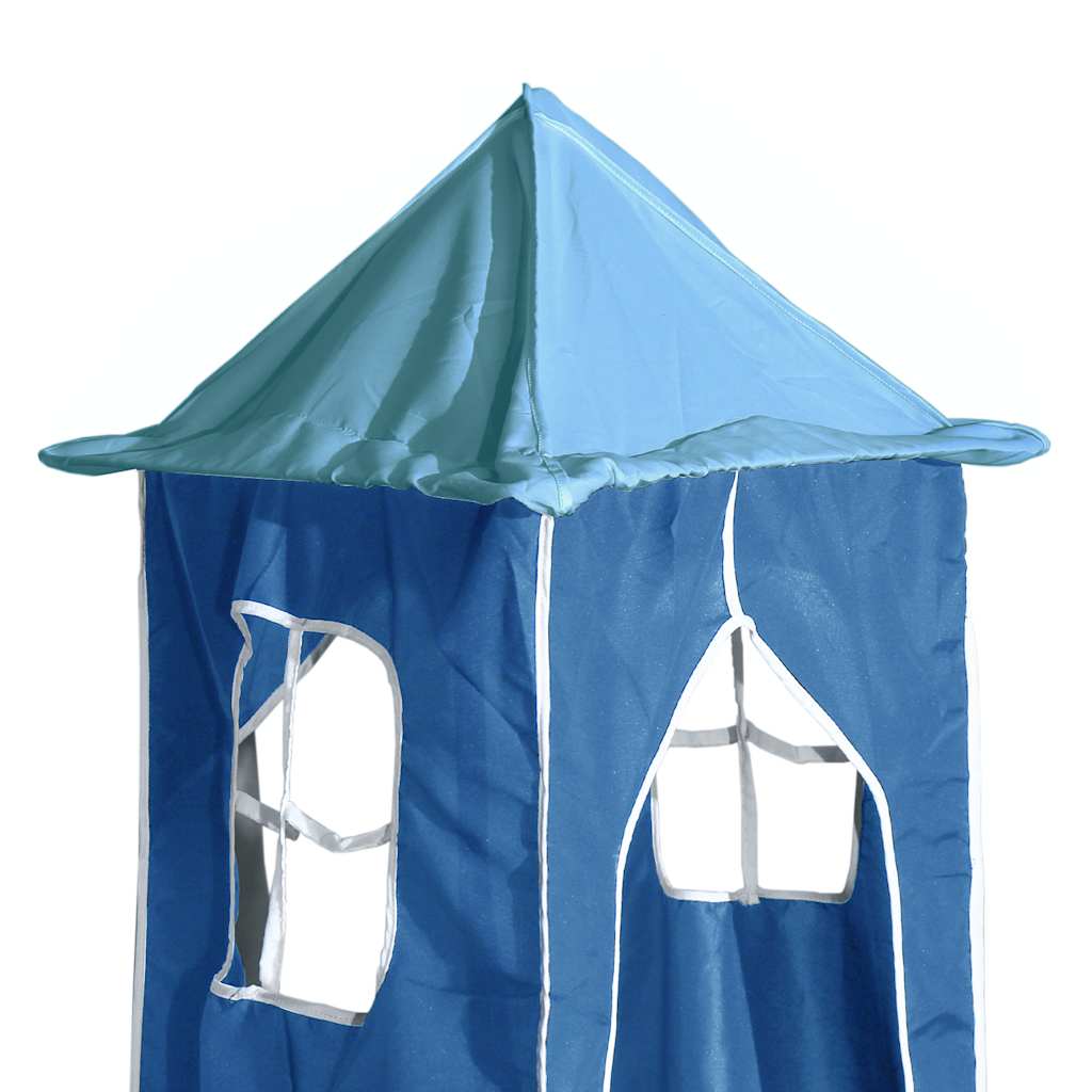 vidaXL Bunk Bed without Mattress with Slide and Curtains Blue 80x200cm