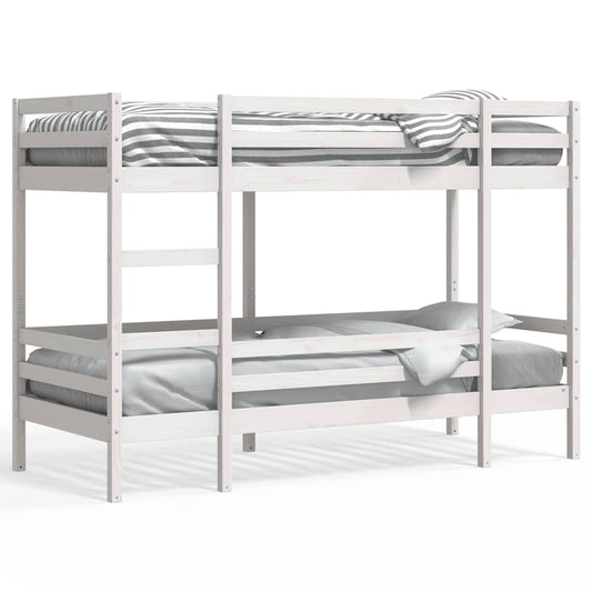 vidaXL Bunk Bed | White | Solid Pine | Small Single | Strong | Bunk Bed