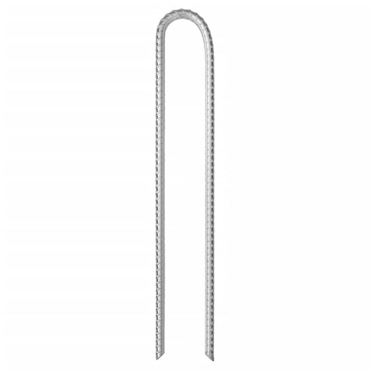vidaXL Tent Pegs 6 pcs U-shaped 37 cm Ø10 mm Galvanised Steel