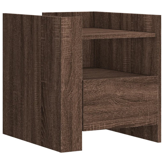 vidaXL Bedside Cabinet Brown Oak 45x50x50 cm Engineered Wood