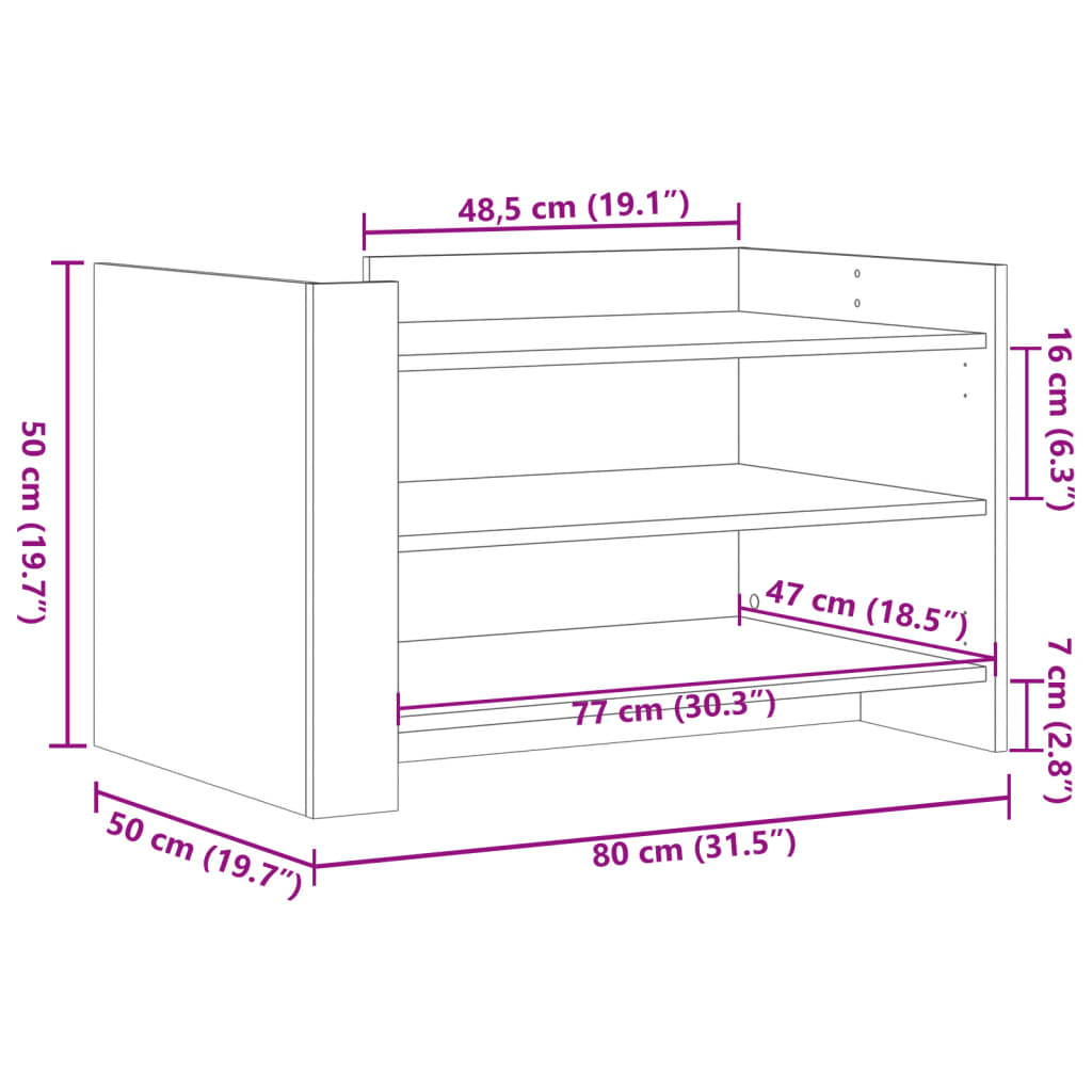 vidaXL Coffee Table Brown Oak 80x50x50 cm Engineered Wood