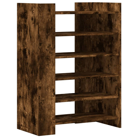 vidaXL Shoe Cabinet Smoked Oak 74,5x37,5x100 cm Engineered Wood