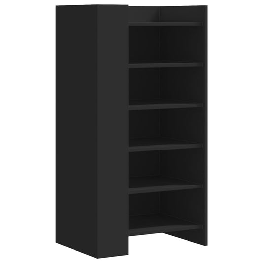 vidaXL Shoe Cabinet Black 52x37,5x100 cm Engineered Wood
