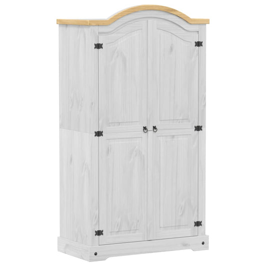 vidaXL Wardrobe "Corona" White 102x52x186 cm Solid Wood Pine