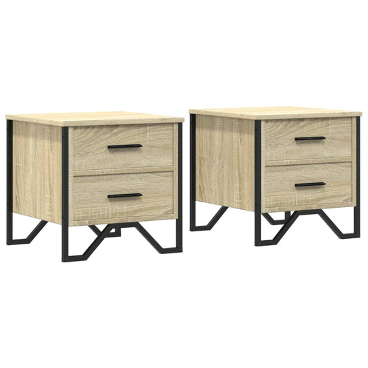 vidaXL Bedside Cabinets 2 pcs Sonoma Oak 40x41x40 cm Engineered Wood