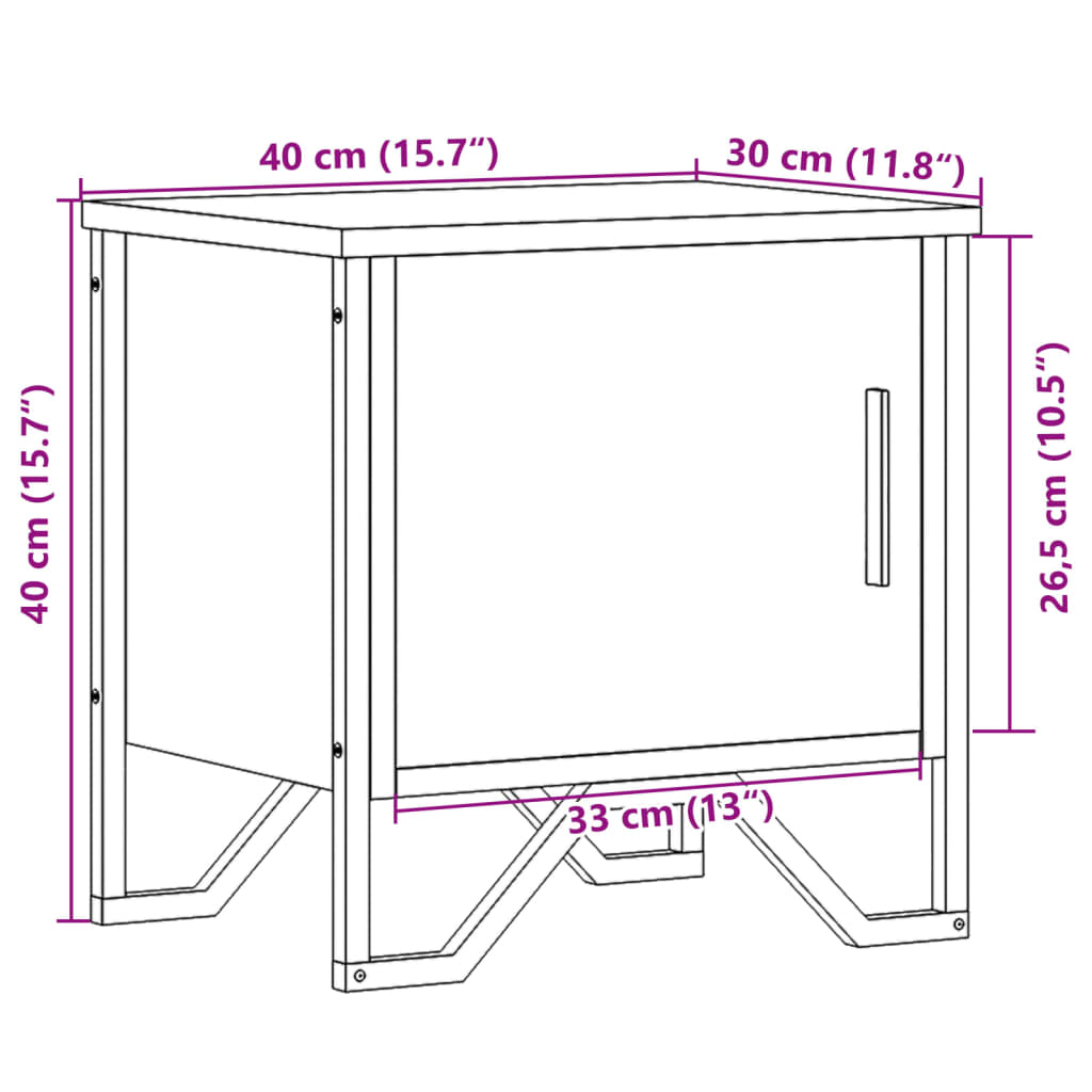 vidaXL Bedside Cabinets 2 pcs Sonoma Oak 40x30x40 cm Engineered Wood