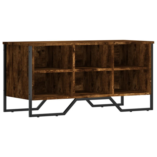 vidaXL Shoe Cabinet Smoked Oak 90x38x45,5 cm Engineered Wood