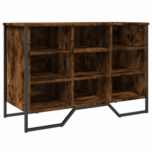 vidaXL Shoe Cabinet Smoked Oak 90x38x61,5 cm Engineered Wood