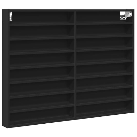 vidaXL Vitrine Cabinet Black 100x8,5x75 cm Engineered Wood