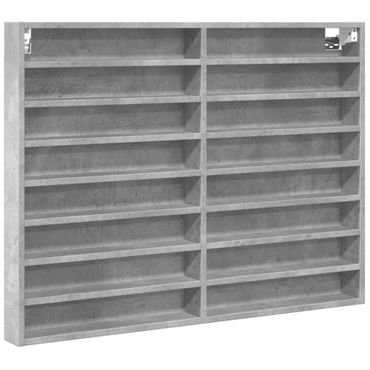 vidaXL Vitrine Cabinet Concrete Grey 100x8,5x75 cm Engineered Wood