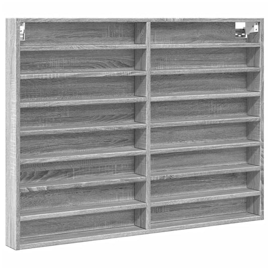 vidaXL Vitrine Cabinet Grey Sonoma 100x8,5x75 cm Engineered Wood