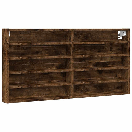 vidaXL Vitrine Cabinet Smoked Oak 100x8,5x50 cm Engineered Wood