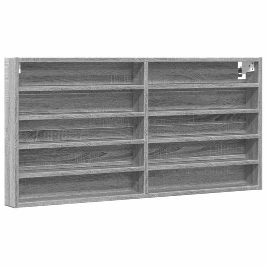 vidaXL Vitrine Cabinet Grey Sonoma 100x8,5x50 cm Engineered Wood
