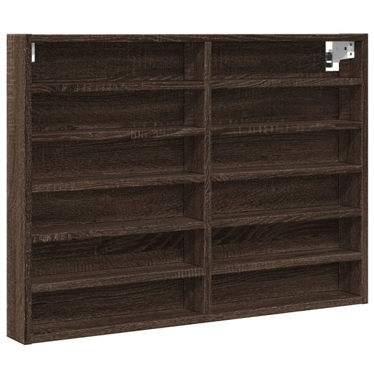 vidaXL Vitrine Cabinet Brown Oak 80x8,5x58 cm Engineered Wood