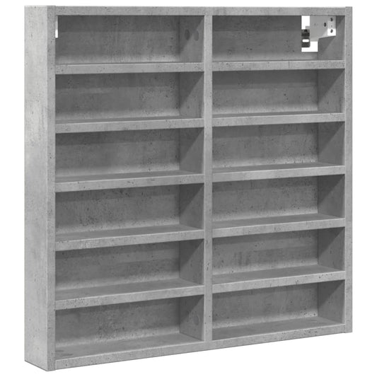 vidaXL Vitrine Cabinet Concrete Grey 60x8,5x58 cm Engineered Wood