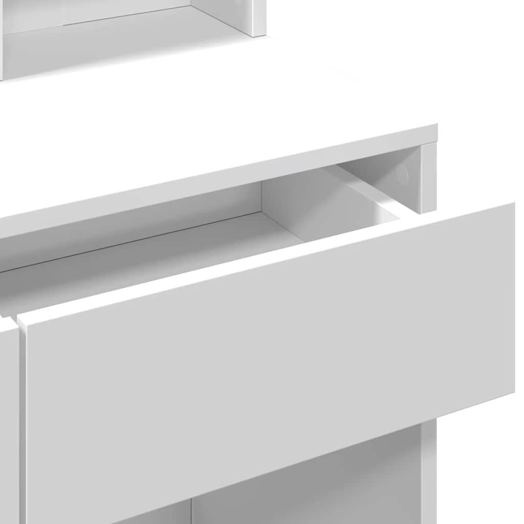 vidaXL Dressing Table with LED White 80x41x144.5 cm