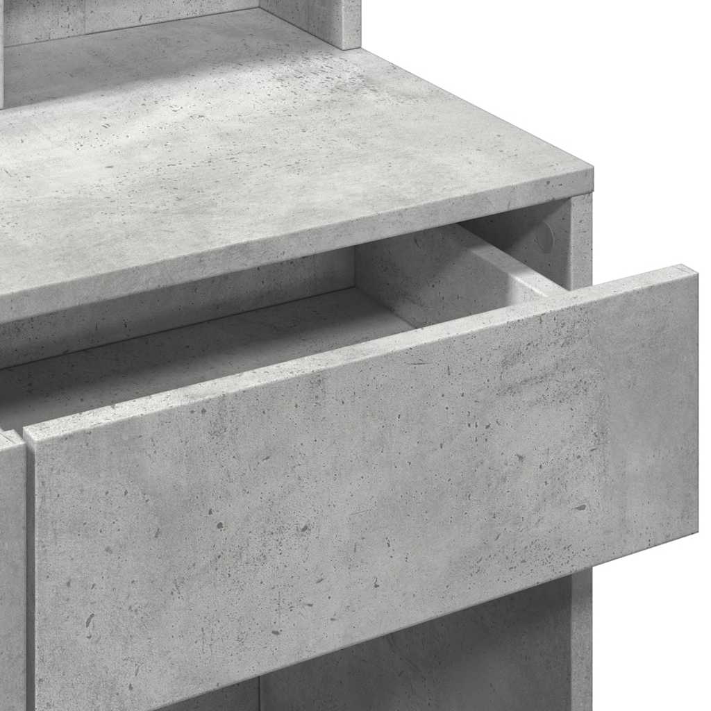 vidaXL Dressing Table with LED Concrete Grey 80x41x144.5 cm