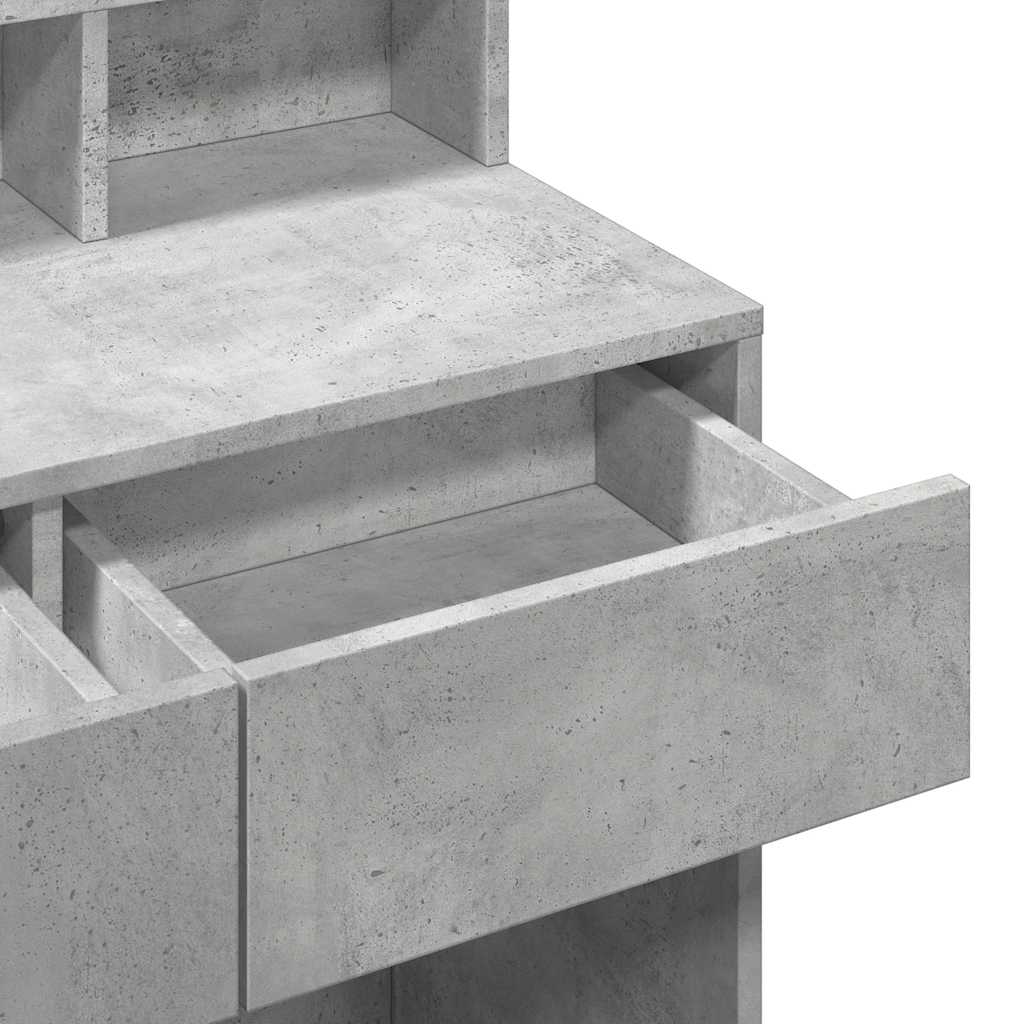 vidaXL Dressing Table with LED Concrete Grey 80x41x134.5 cm