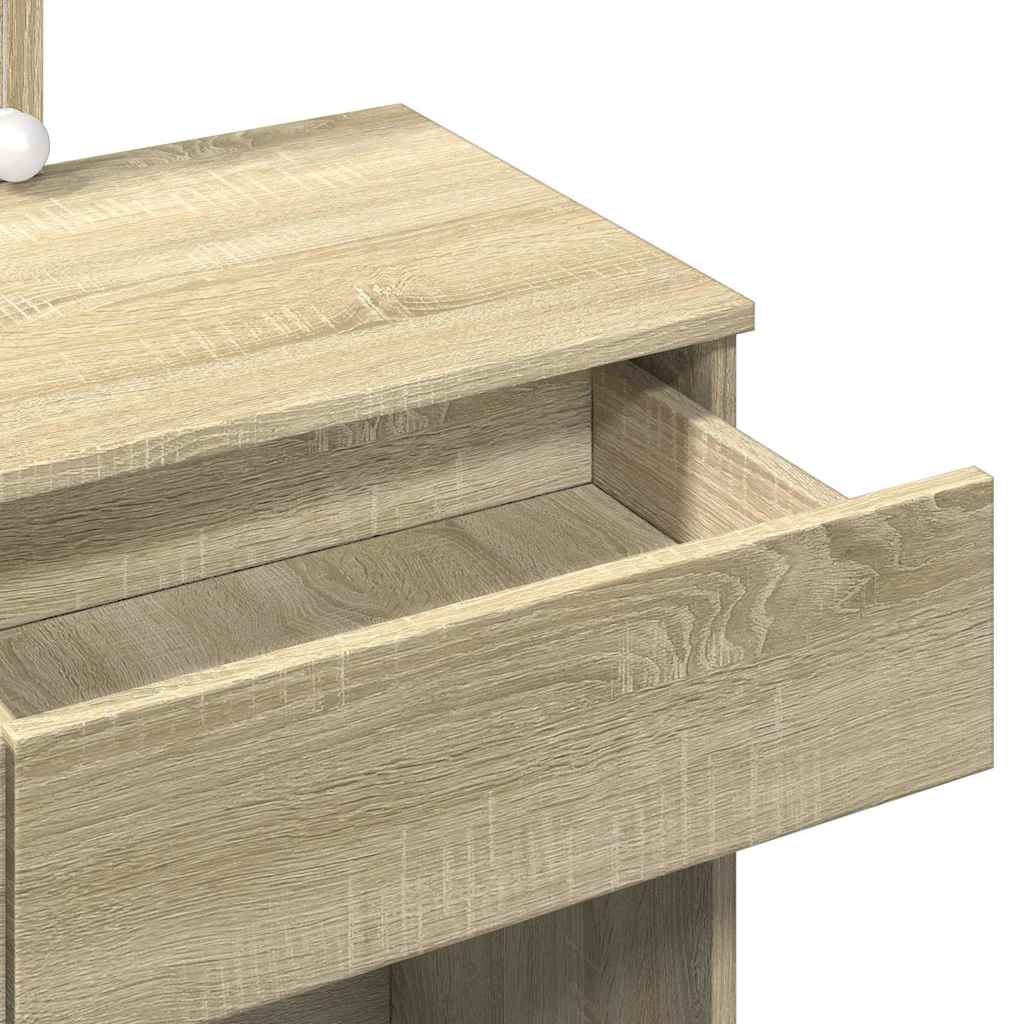 vidaXL Dressing Table with LED Sonoma Oak 100x40x130 cm