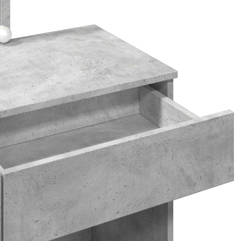 vidaXL Dressing Table with LED Concrete Grey 100x40x130 cm