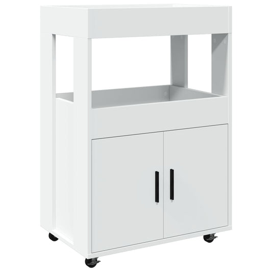 vidaXL Bar Cart White 60x39,5x89 cm Engineered Wood