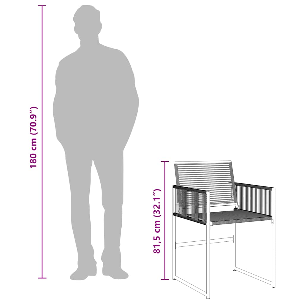 vidaXL 11 Piece Garden Dining Set Black Poly Rattan