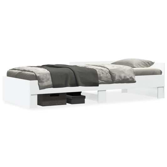 vidaXL Bed Frame without Mattress White 100x200 cm Engineered Wood