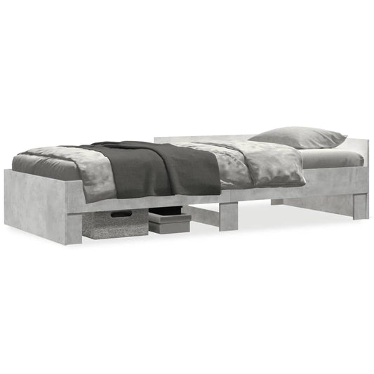 vidaXL Bed Frame without Mattress Concrete Grey 100x200 cm Engineered Wood