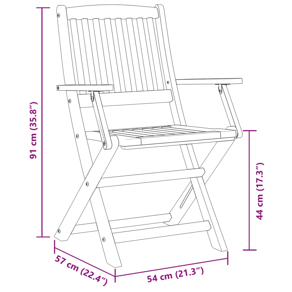 vidaXL 5 Piece Folding Garden Dining Set Solid Wood Acacia