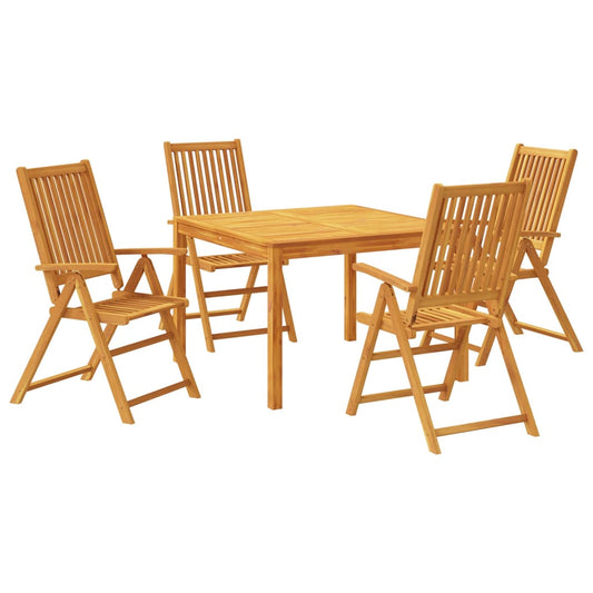 vidaXL Garden Dining Set | Brown | Solid Acacia Wood | Medium | Foldable