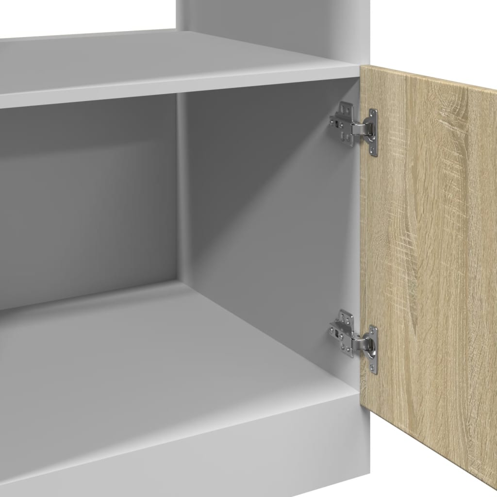 vidaXL Microwave Cabinet "Lyon" Sonoma Oak 60x57x207 cm Engineered Wood