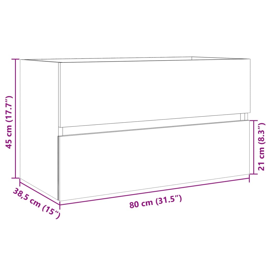 vidaXL Sink Cabinet | Sonoma oak | Engineered wood | Medium | Sink Cabinet