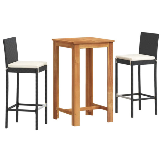 vidaXL Garden Bar Set | Black, Cream White