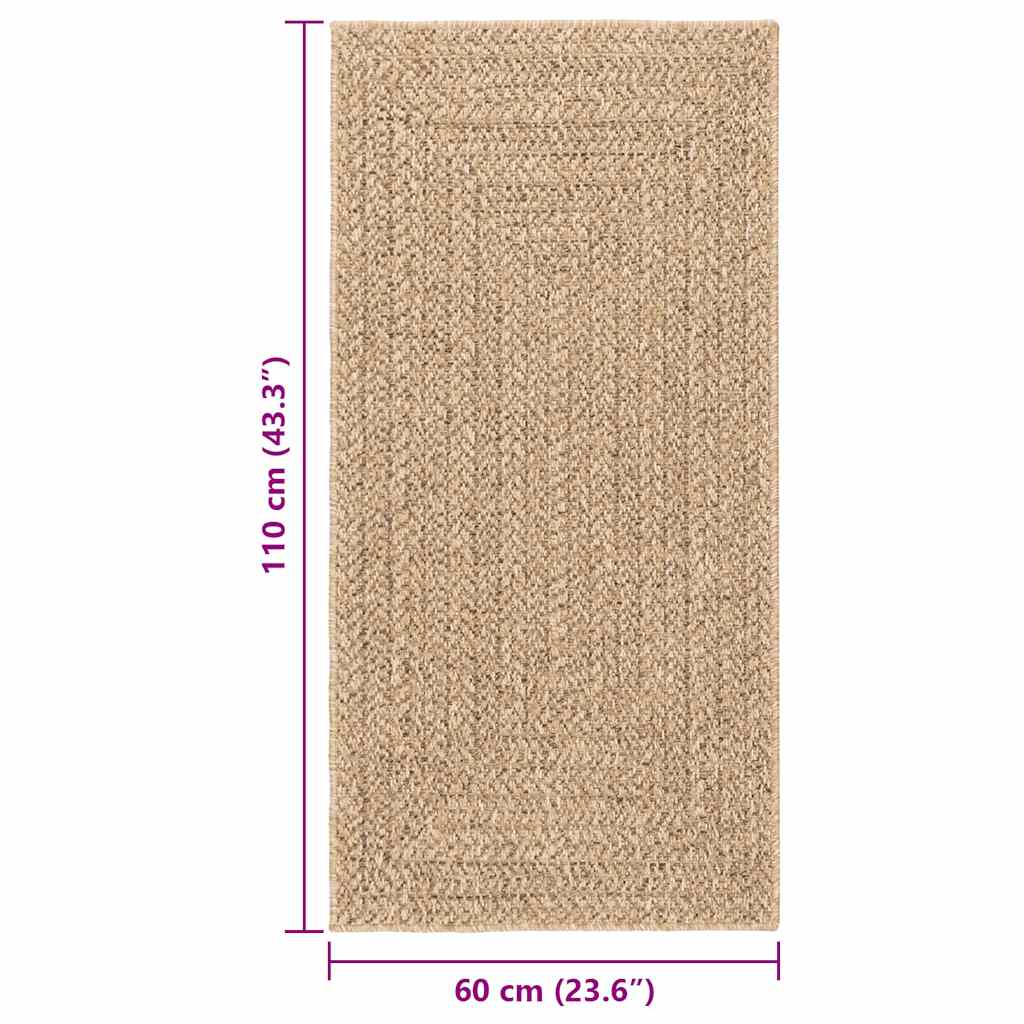 vidaXL Rug ZIZUR Beige 60x110 cm Jute Look Indoor and Outdoor
