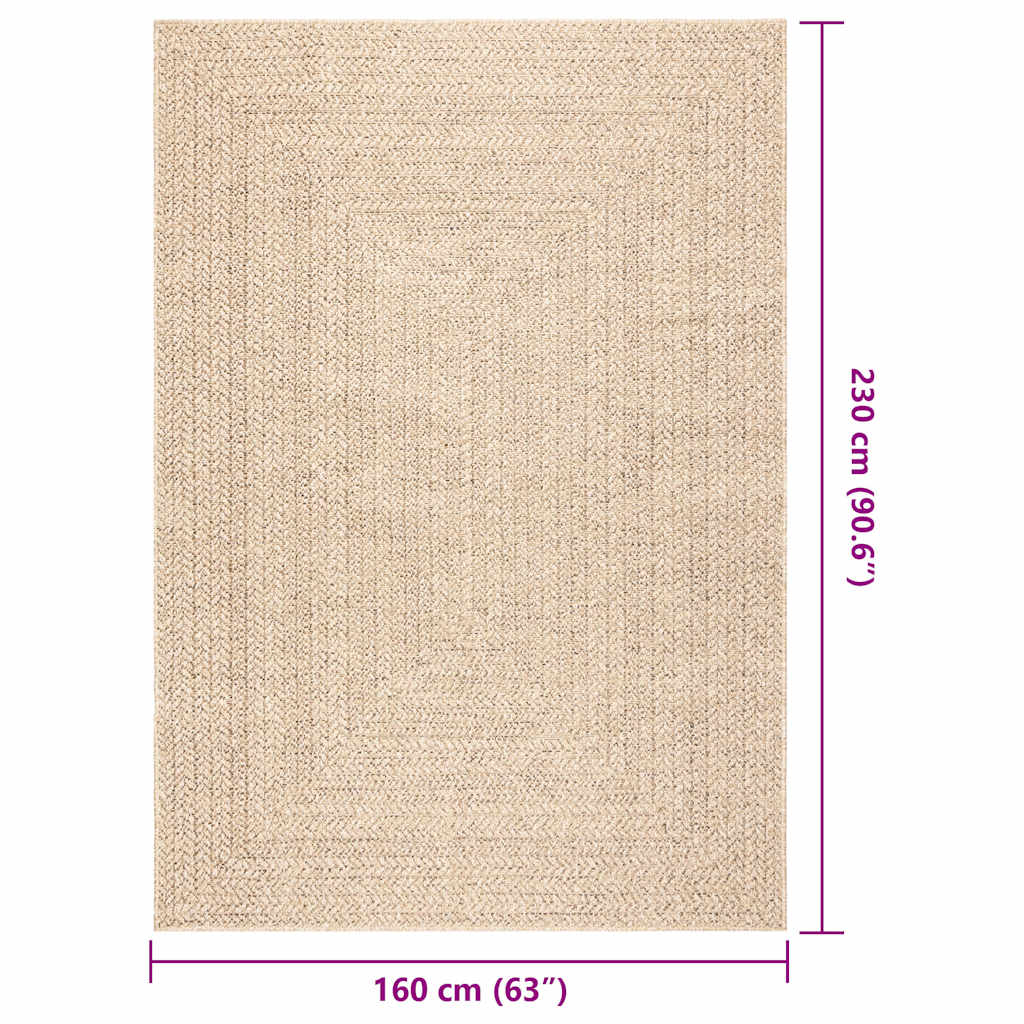 vidaXL Rug ZIZUR Beige 160x230 cm Jute Look Indoor and Outdoor