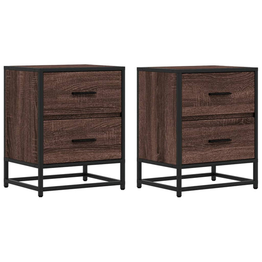 vidaXL Bedside Cabinets 2 pcs Brown Oak 40x31x50 cm Engineered Wood
