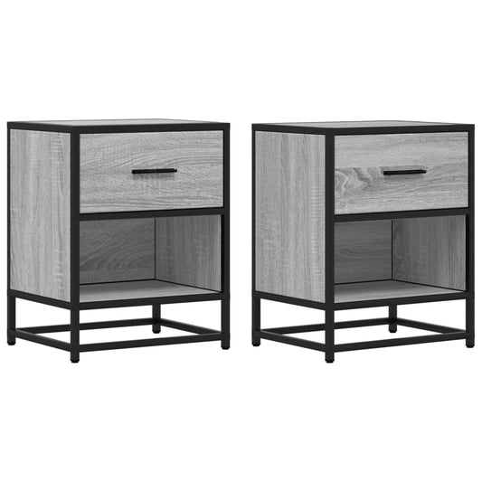vidaXL Bedside Cabinets 2 pcs Grey Sonoma 40x31x50 cm Engineered Wood