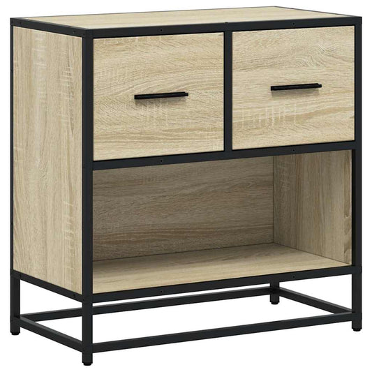 vidaXL Bedside Cabinet Sonoma Oak 60x31x60cm Engineered Wood and Metal