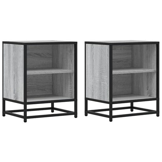 vidaXL Bedside Cabinets 2 pcs Grey Sonoma 40x31x50 cm