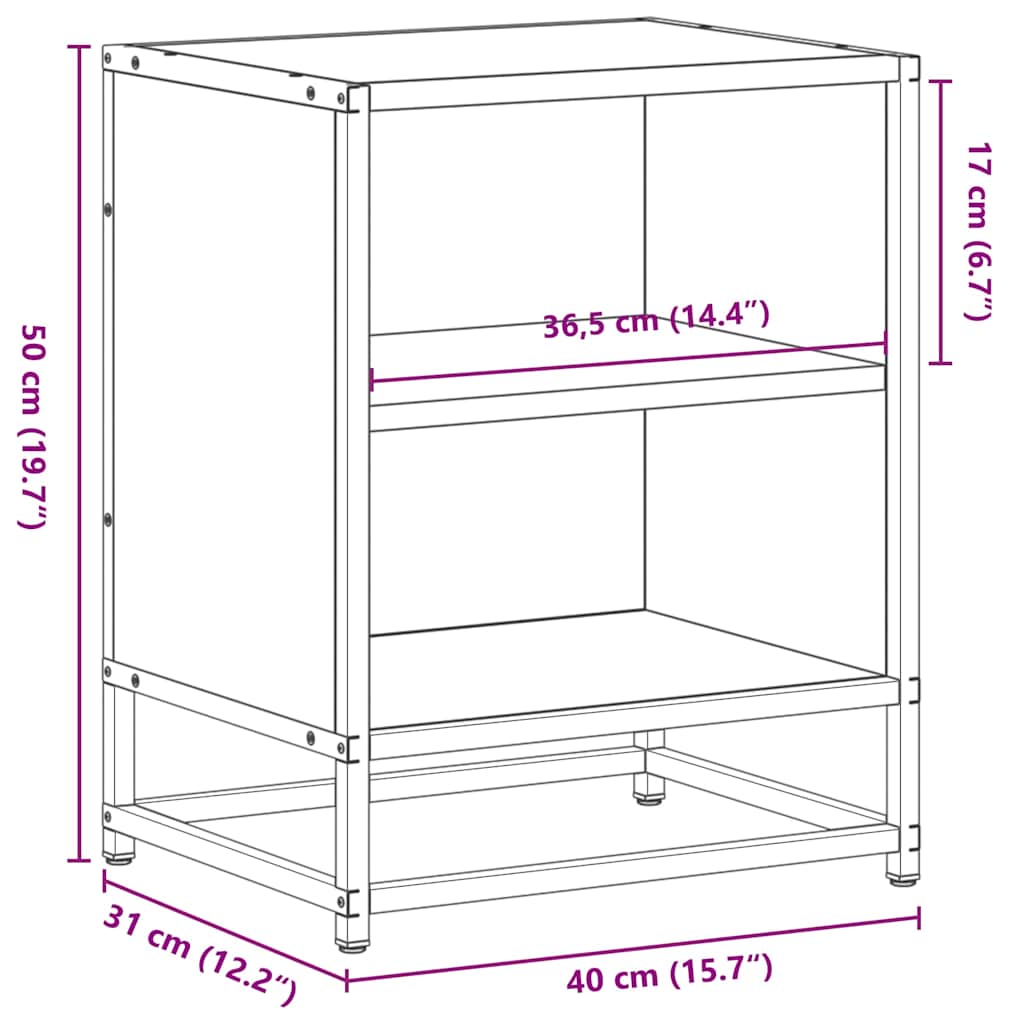vidaXL Bedside Cabinets 2 pcs Grey Sonoma 40x31x50 cm
